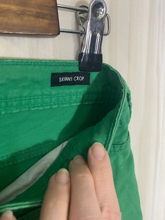 Calvin Klein Jeans Skinny Crop Pants Womens Size 6 Green Stretch Mid Rise Ankle - Picture 3 of 8